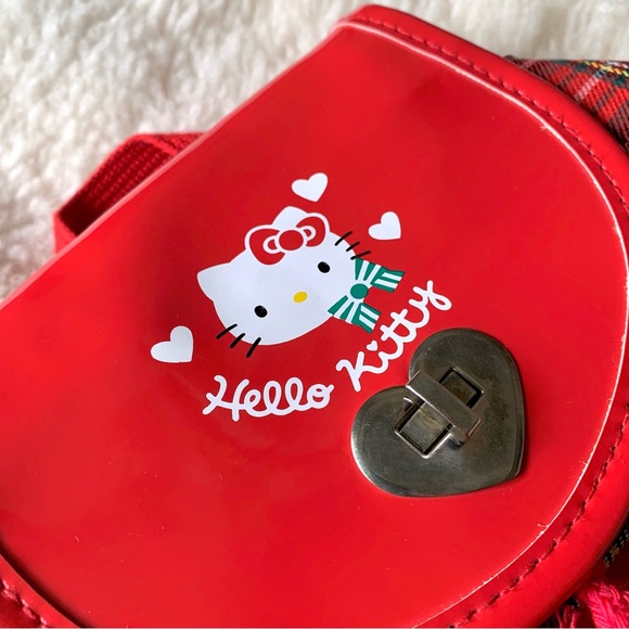 MOVING SALE❗️Vintage 90s 💎 Hello Kitty plaid drawstring backpack - Picture 2 of 7